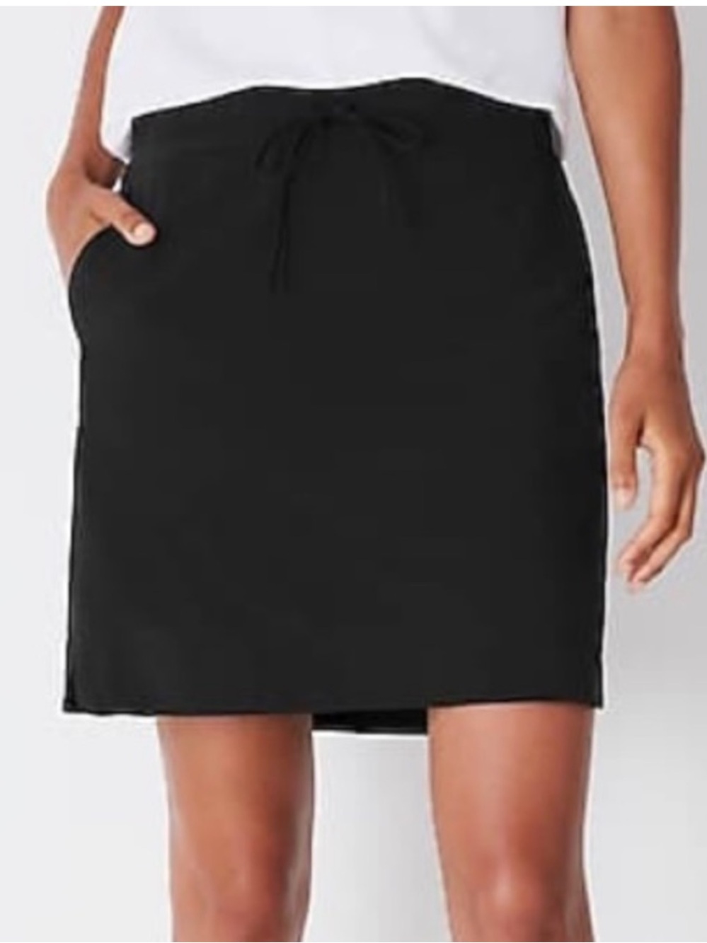J Jill Athletic On The Go High Rise Pockets Black Stretch Sporty Pull On Skort L